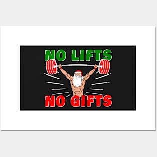 Weightlifter Santa Christmas No Lift No Gift! Posters and Art